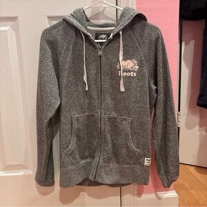 Roots Heather Gray Zip-Up Hoodie